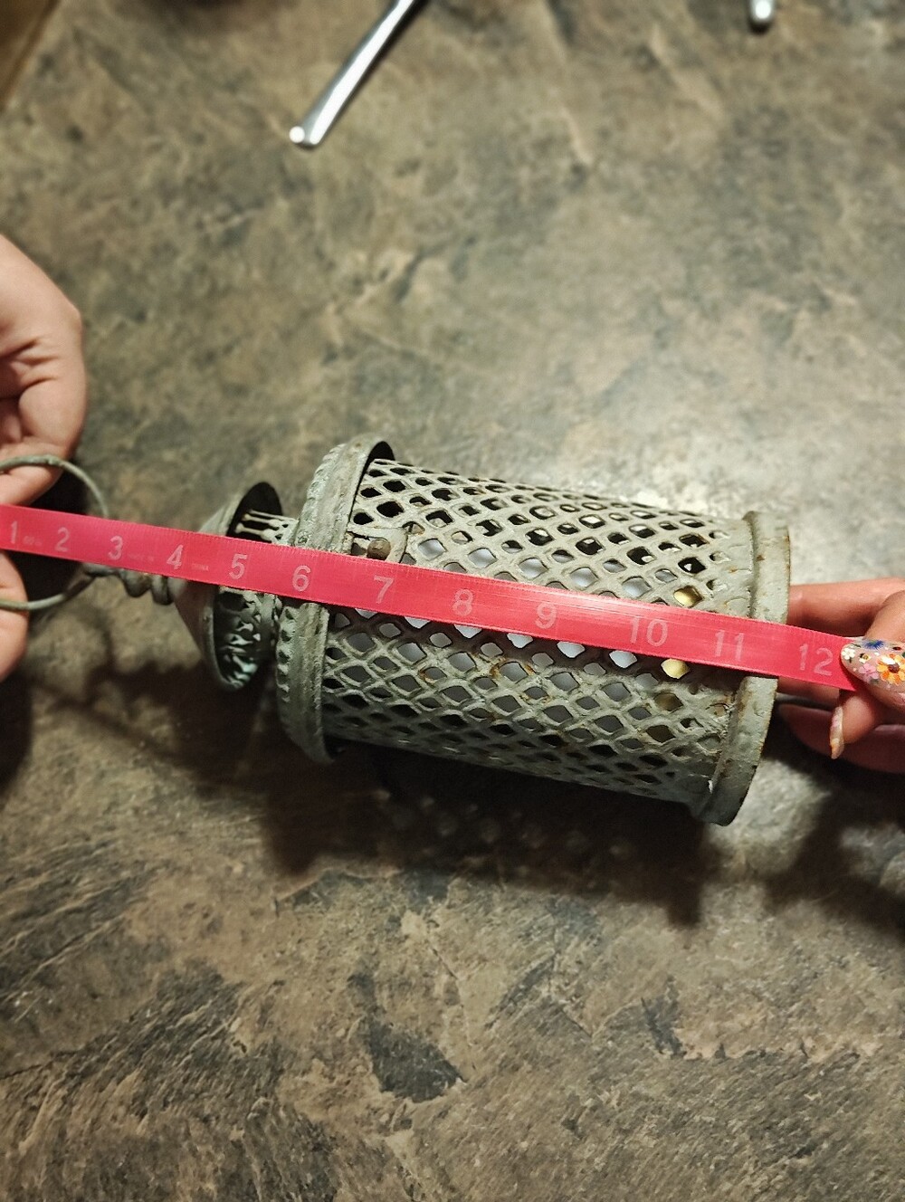 Rustic Metal Lantern with Lattice Pattern - Picture 10 of 11